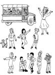 coloriage gratuit Bus Magique