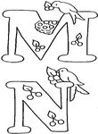 coloriage gratuit enfant Alphabet Oiseaux