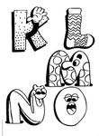 coloriage gratuit Alphabet Rigolos