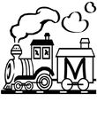 coloriage gratuit Alphabet Trains