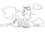 coloriage gratuit Chevaux