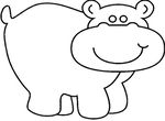 coloriage gratuit Hippopotames