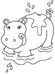 dessin gratuit Hippopotames