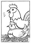 coloriage gratuit Poules