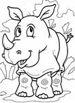 coloriage gratuit enfant Rhinoceros