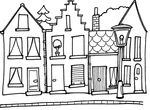 coloriage gratuit enfant Maisons