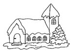 coloriage gratuit enfant Maisons