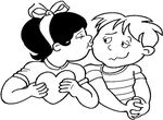 coloriage gratuit enfant St Valentin