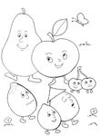 coloriage gratuit enfant Fruits Legumes