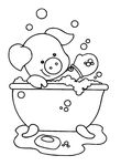 coloriage gratuit Le bain