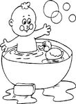 coloriage gratuit enfant Le bain