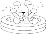 coloriage gratuit enfant Le bain