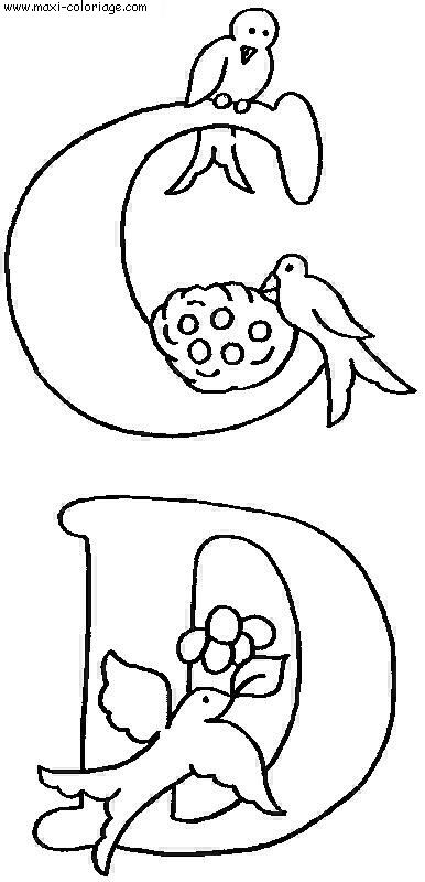 carte invitation Alphabet Oiseaux