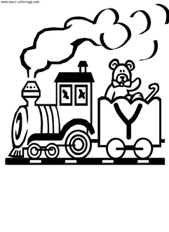 carte invitation Alphabet Trains